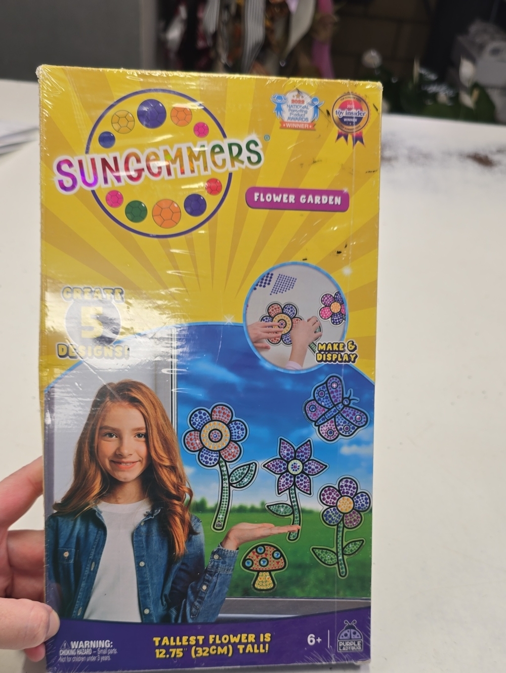 Sungemmers Flower Garden Sticky Window Craft Kit – Purple Ladybug NWT